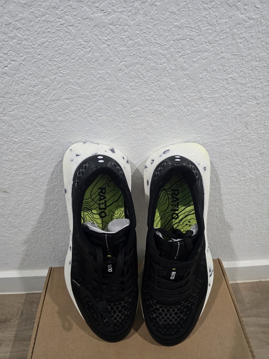 RATIO Black Athletic Sneakers with Speckled White Midsole main image 11